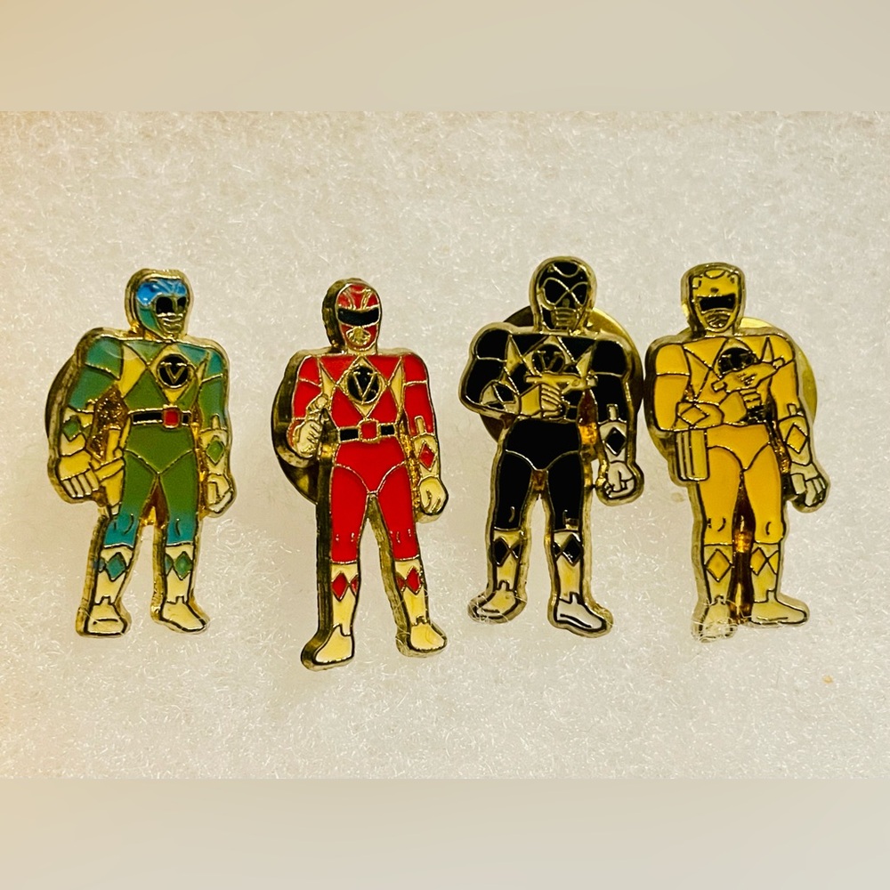 Power Rangers Enamel Pin Set tie tacks vintage pins